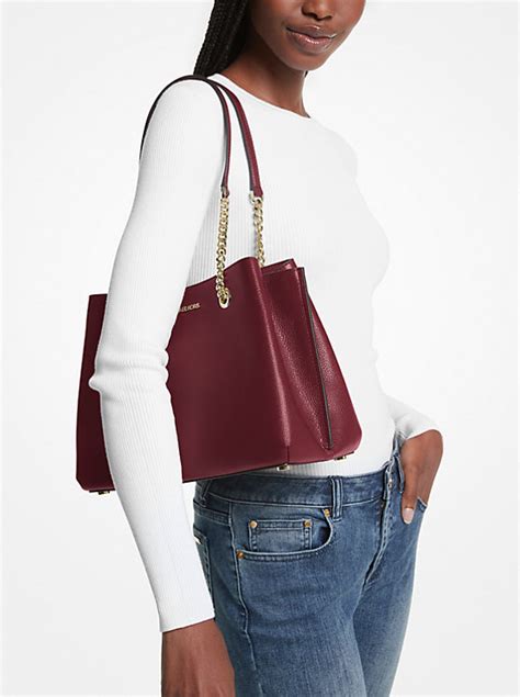 michael kors outlet teagan large pebbled leather shoulder bag|teagan shoulder bag.